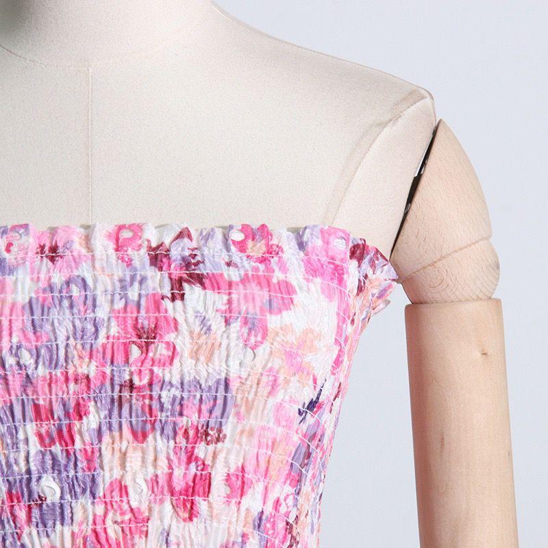 Océane Vêtements - Stella Floral Print Strapless Ruffle Mini Dress