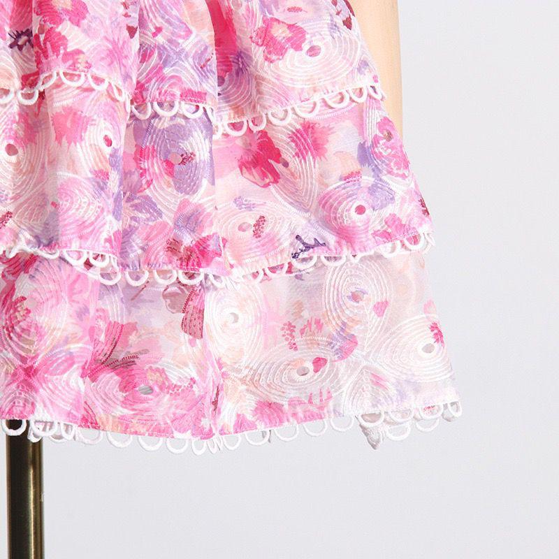Océane Vêtements - Stella Floral Print Strapless Ruffle Mini Dress