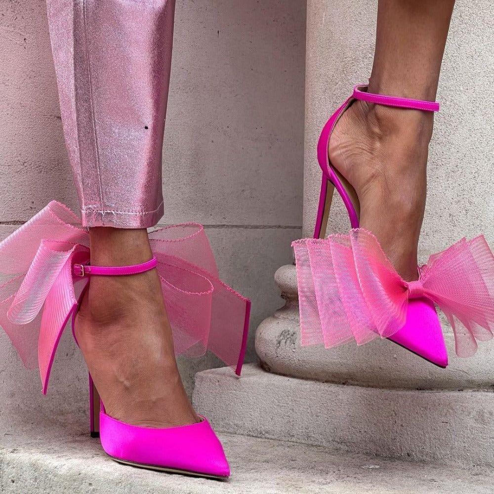 Océane Vêtements-Nœud Asymétrique En Satin Heels