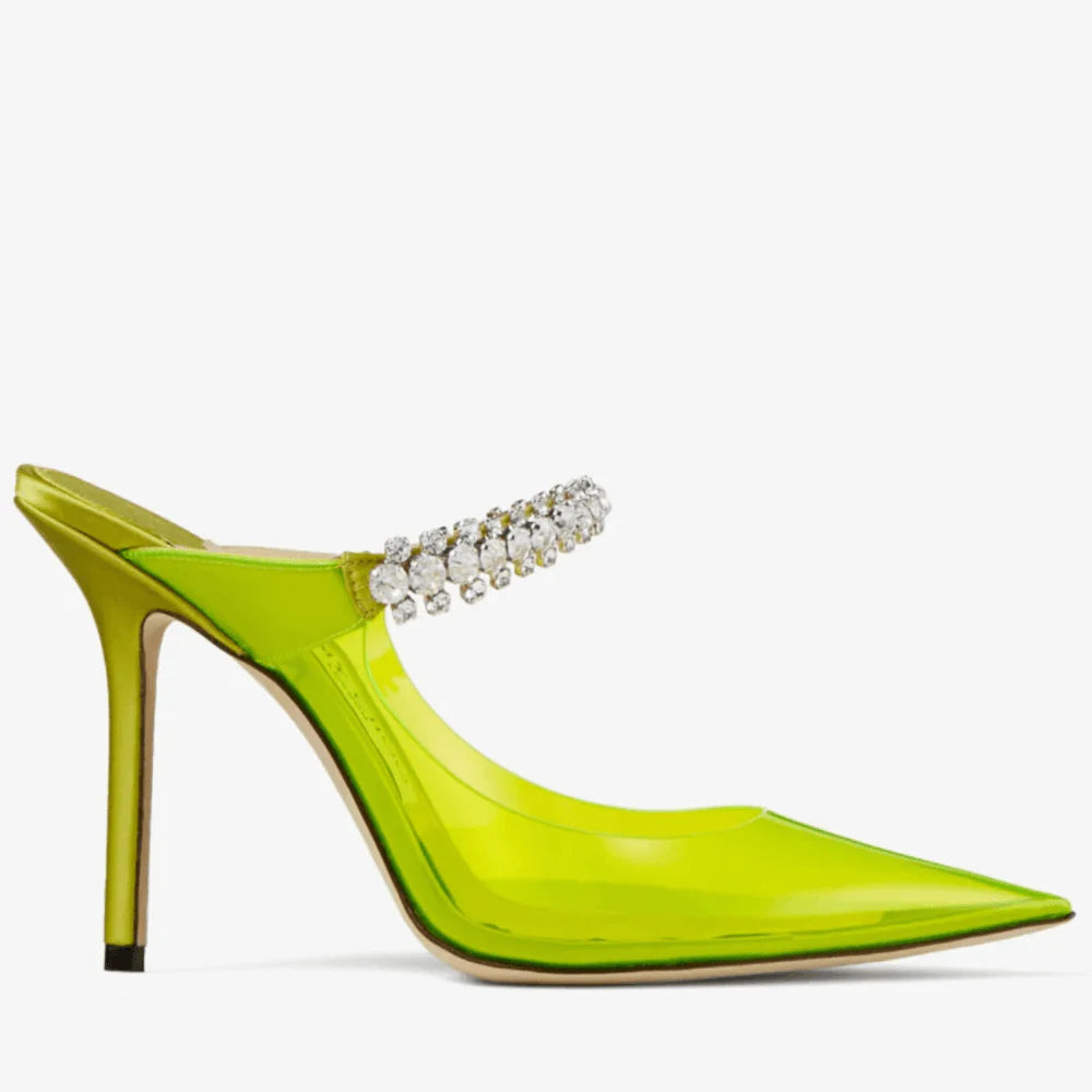 Océane Vêtements -Monica Crystals Embellished Transparent Heels
