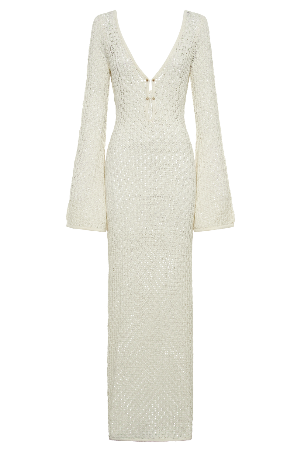 Océane Vêtements - Augusta Crochet Fishtail Flare Sleeve Maxi Dress