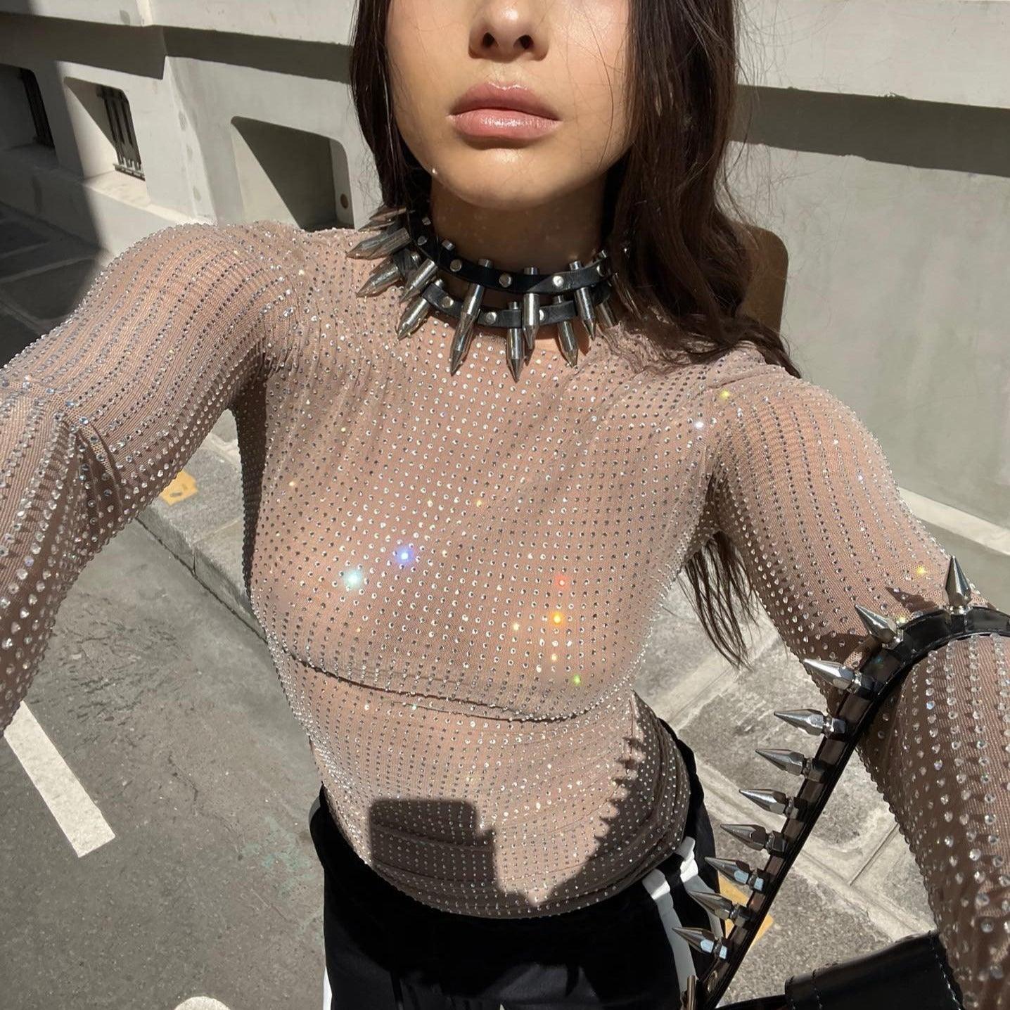 Océane Vêtements- Emirates Long-Sleeved Crystal Top