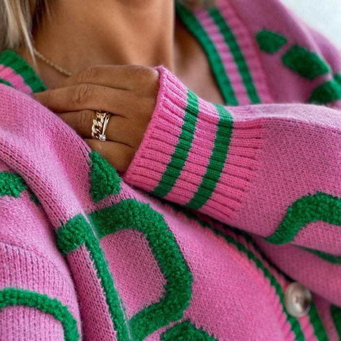 Océane Vêtements- Solo V-Neck Cardigan In Love