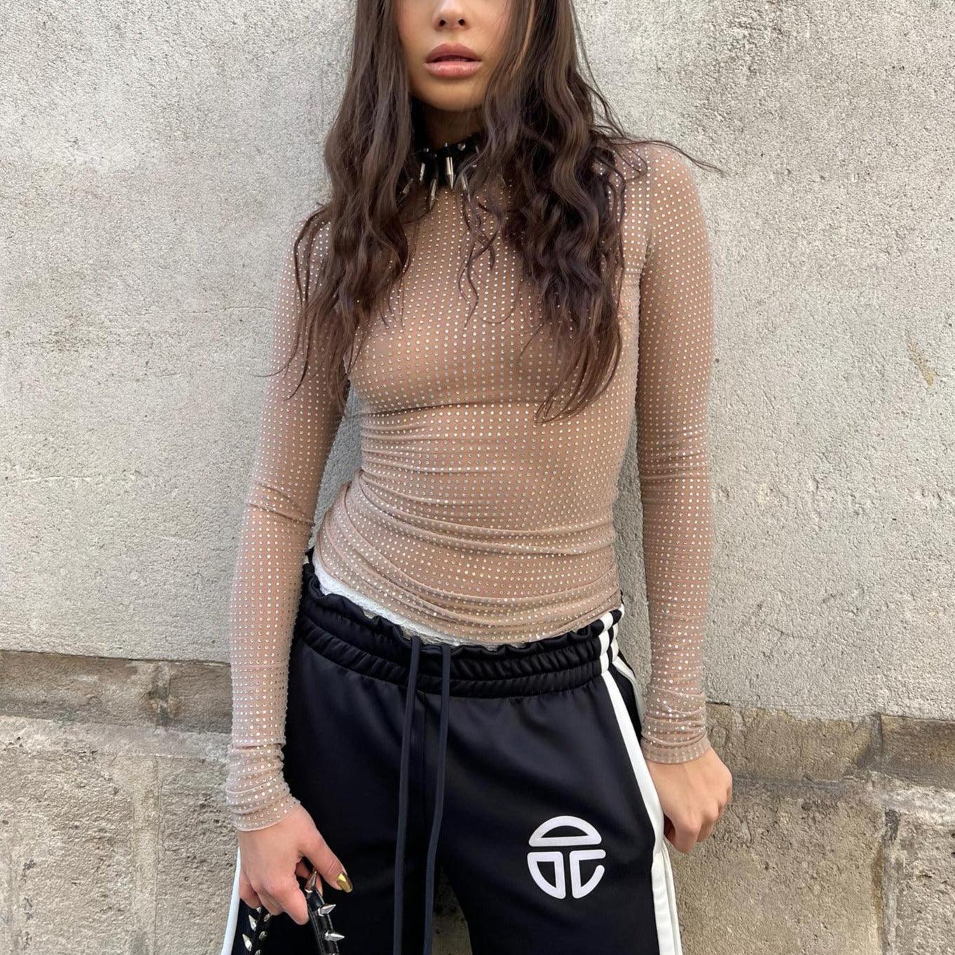Océane Vêtements- Emirates Long-Sleeved Crystal Top