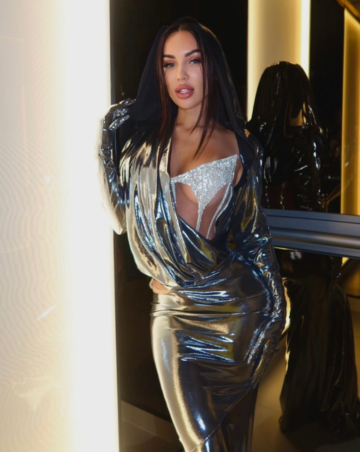 Océane Vêtements- Mystère Métallique Maxi Dress