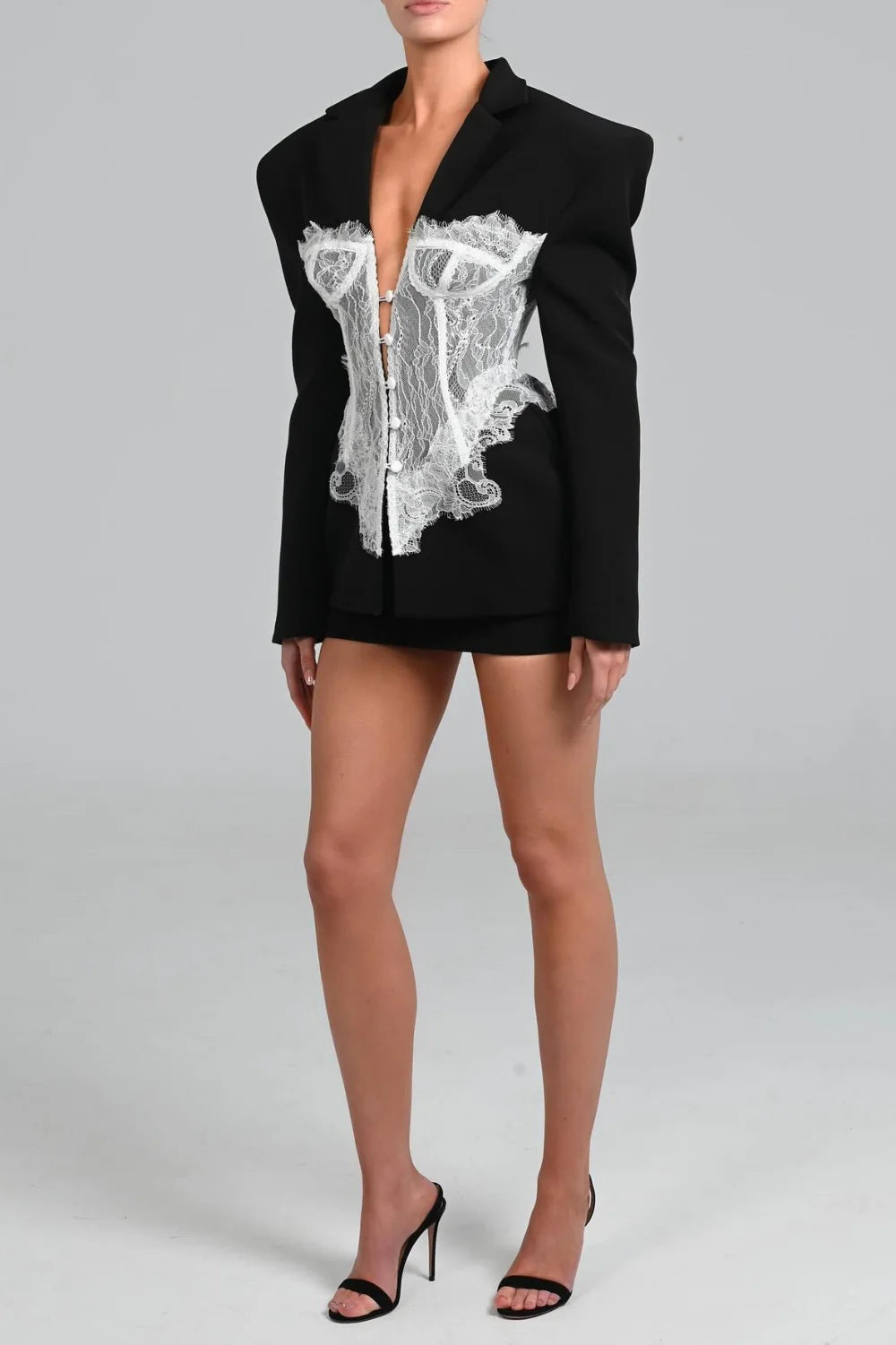 Océane Vêtements-Allia Lace Corset Blazer