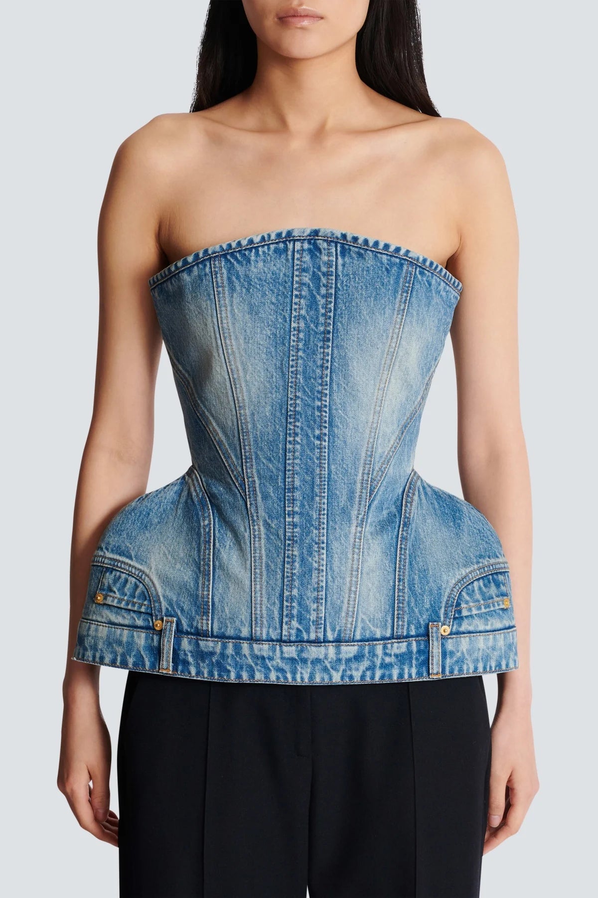 Océane Vêtements- Leo Structured Denim Bustier