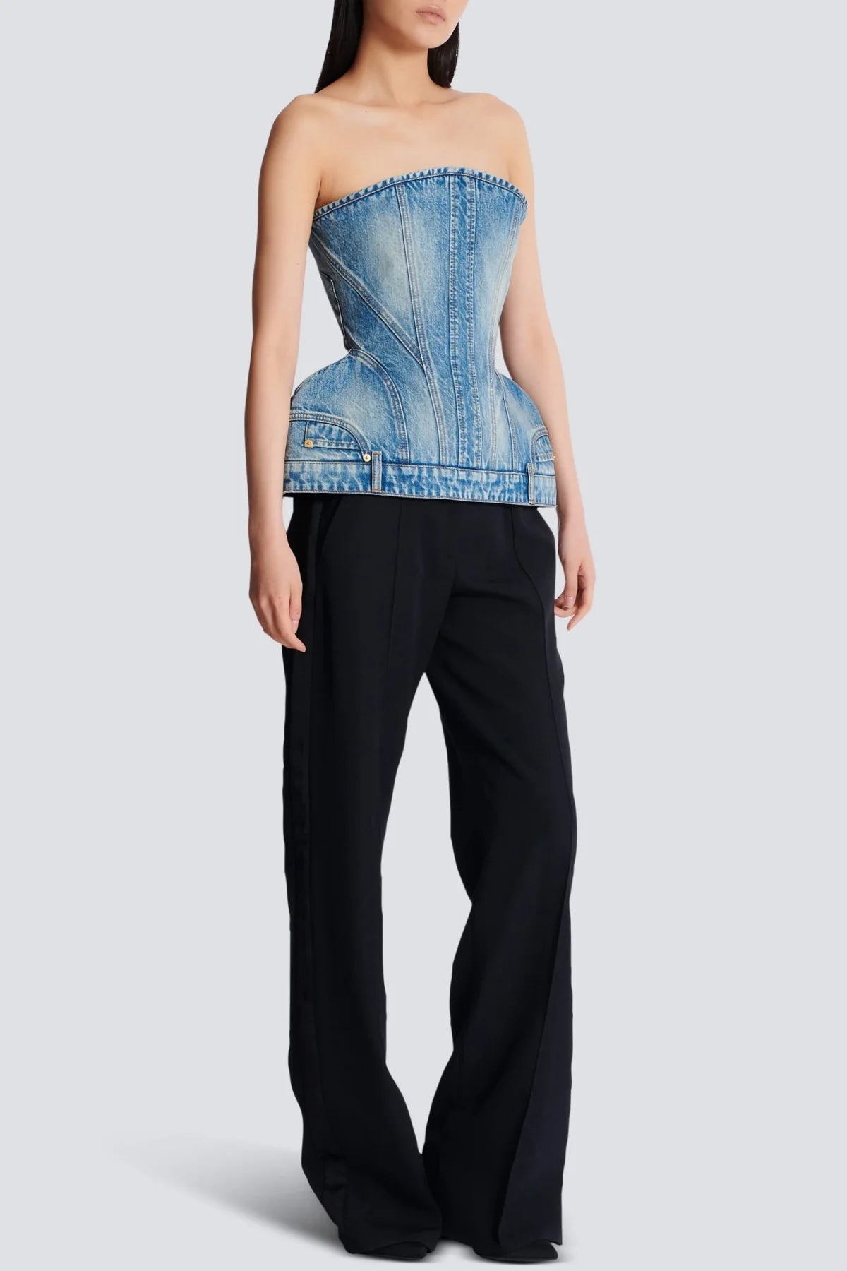 Océane Vêtements- Leo Structured Denim Bustier
