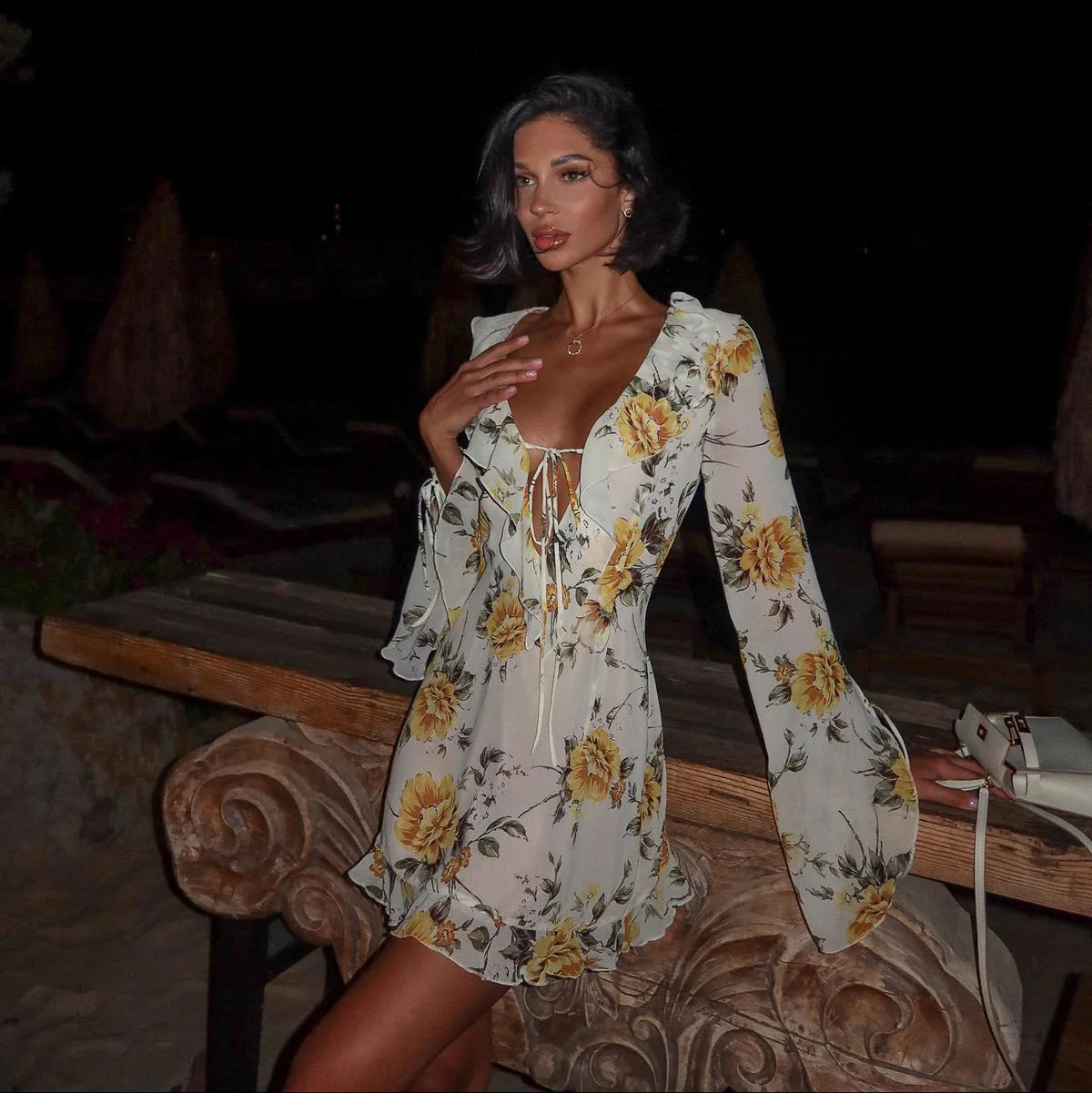 Océane Vêtements - Summer Print Lace Dress