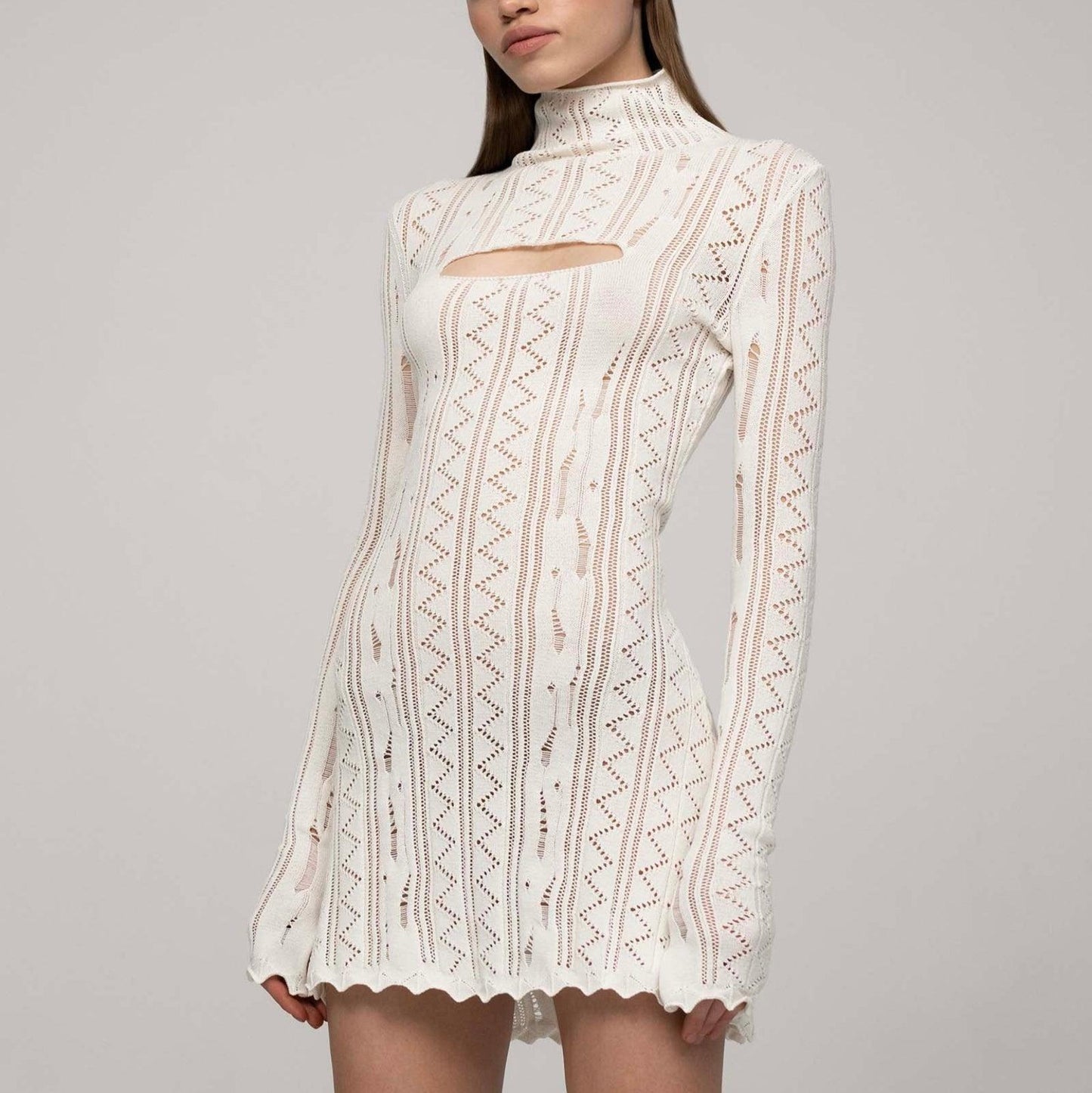 Océane Vêtements- Parisian Knitted Cut-Out Dress