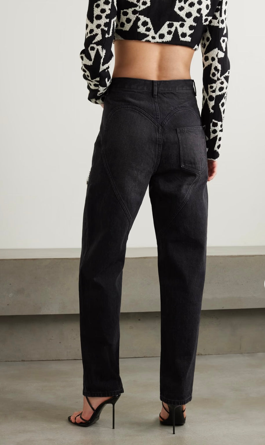 Océane Vêtements - Gorgeous You Embellished Cutout High-Rise Jeans