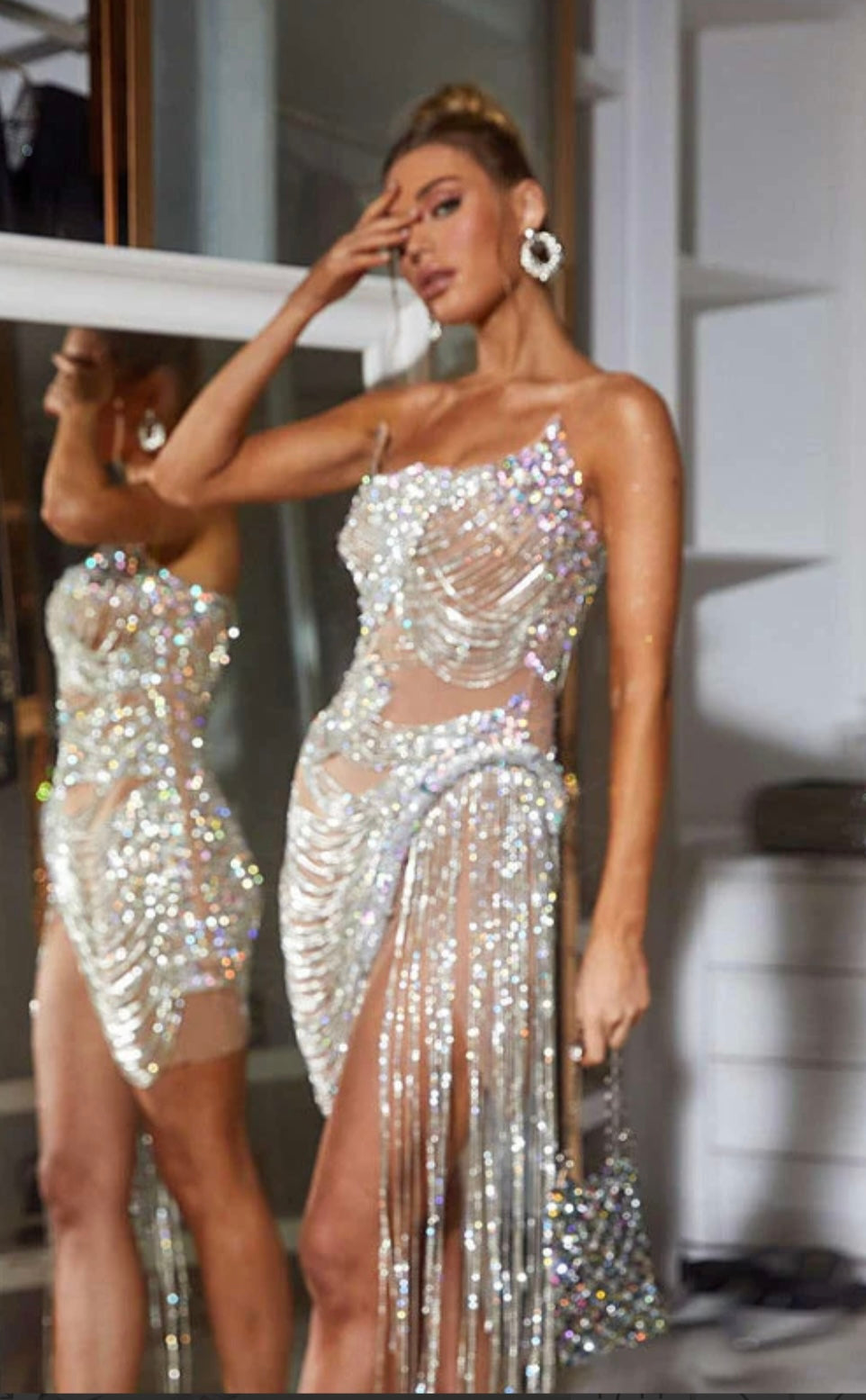 Océane Vêtements - Verona Diamond Embellished Chain Dress Le Occitaine