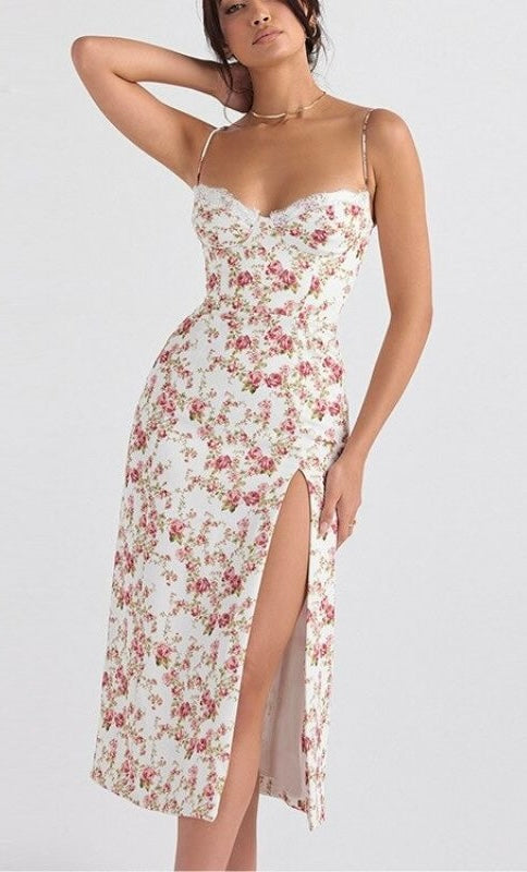 Océane Vêtements -Robe midi à imprimé floral Irrésistible (Irresistible Summer Midi Dress)