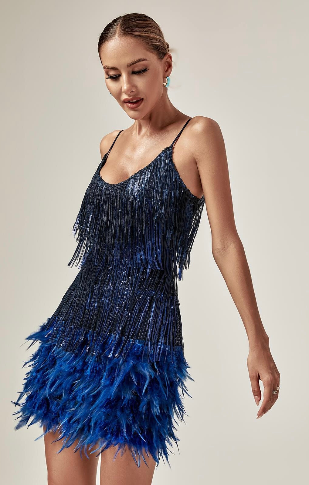 Océane Vêtements - Austyn Tassel Feather Mini Dress