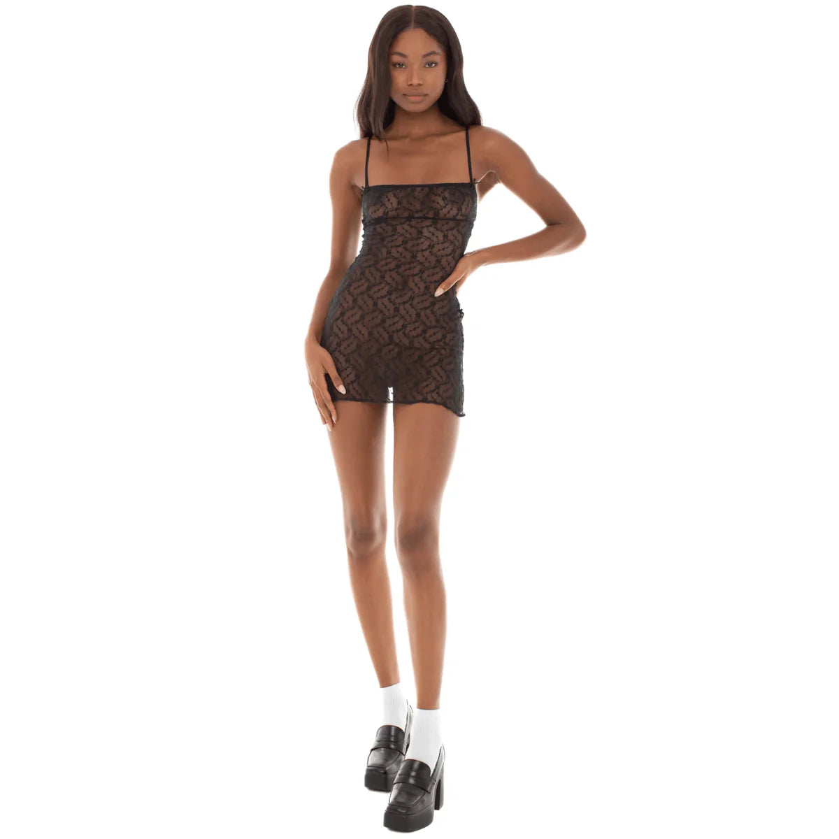 Océane Vêtements - Flirty & Fabulous Sheer Vintage Floral Lace Mini Dress