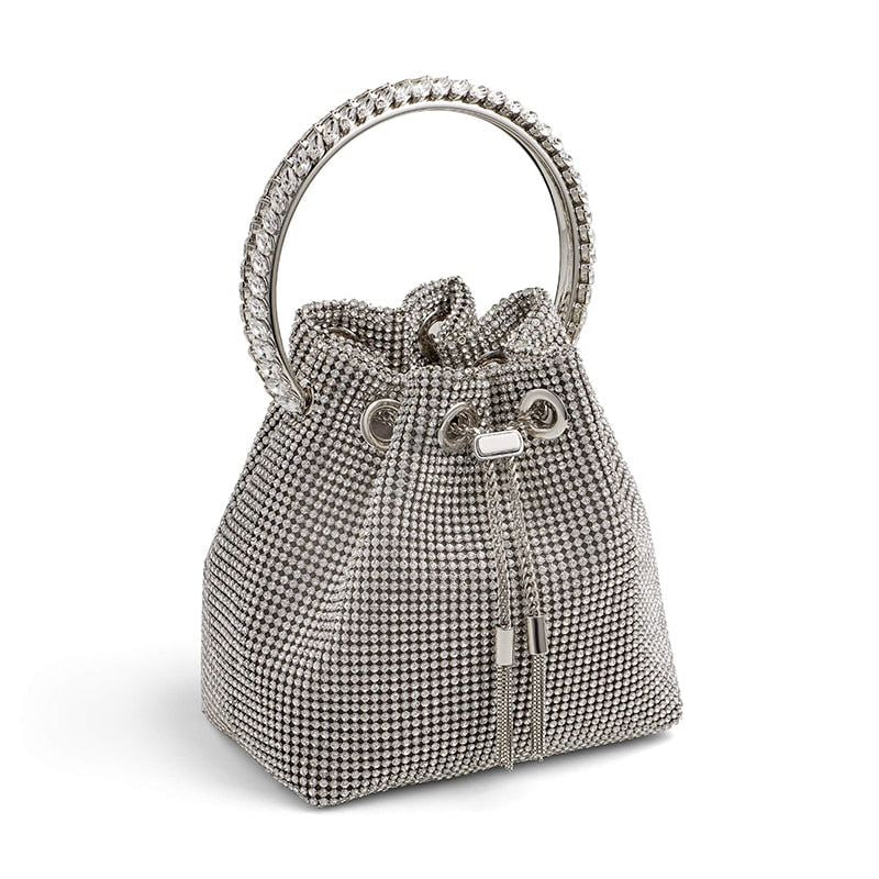 Océane Vêtements - Splendor Crystal Handle Tassel Diamond/Gold Bag