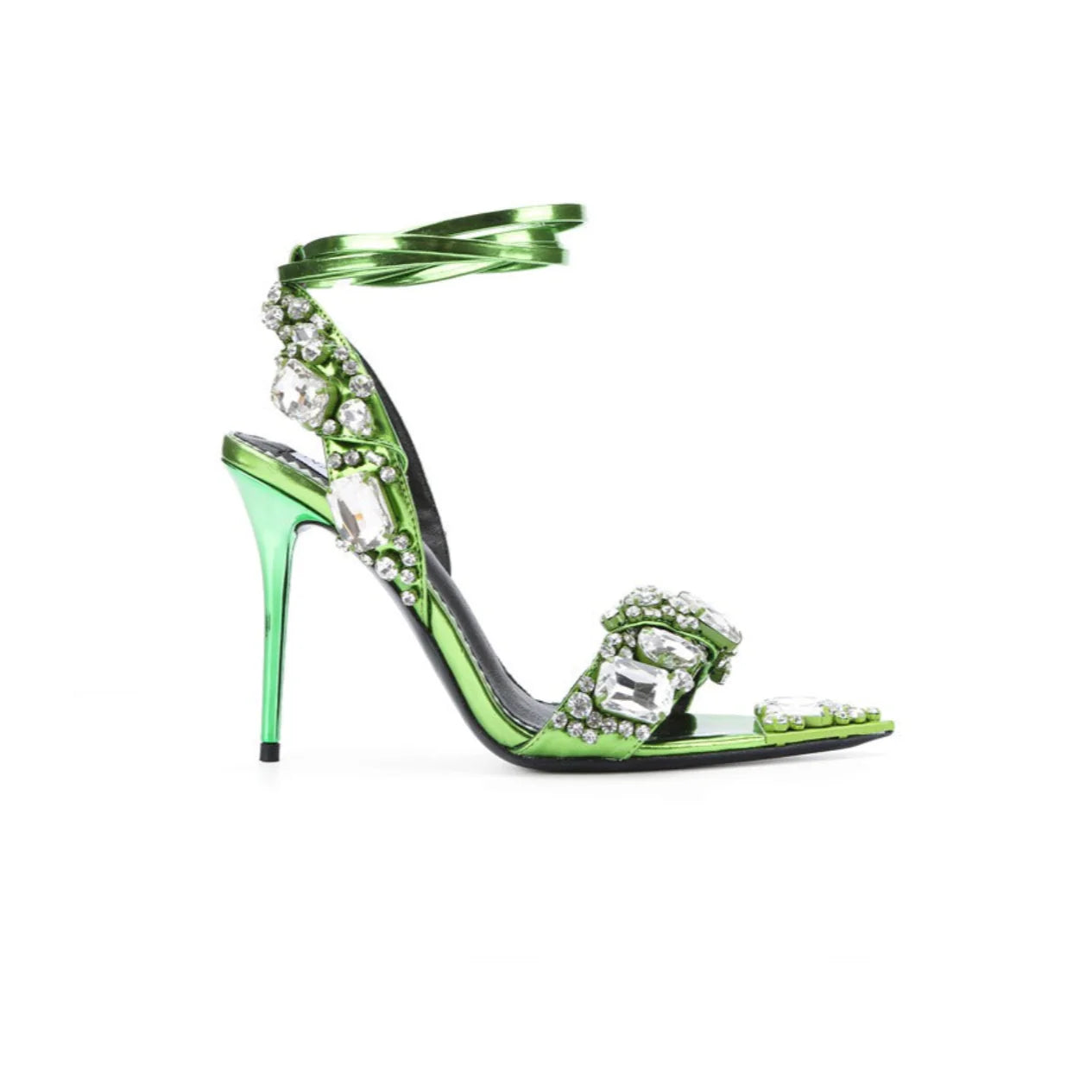 Océane Vêtements - Belle Ankle Strap Crystal Stilettos