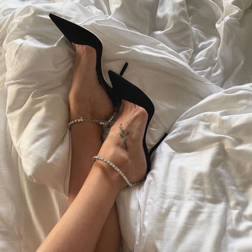 Océane Vêtements - Magnifique Crystal Satin Stiletto Pump