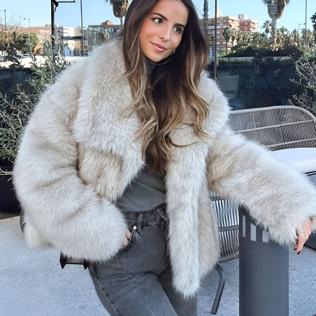 Océane Vêtements -Mia Faux Fur Coat