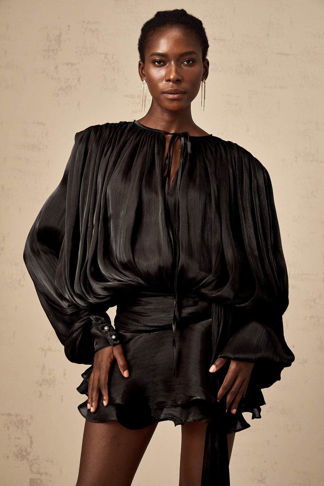 Océane Vêtements - Valentina Pleated Ruffled Mini Dress