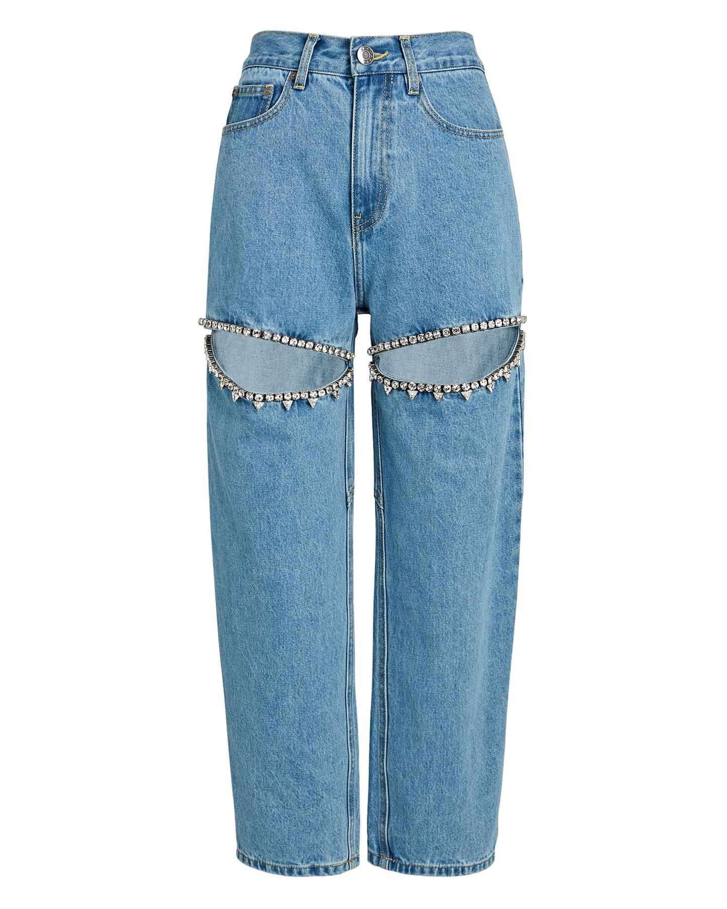 Océane Vêtements - Gorgeous You Embellished Cutout High-Rise Jeans