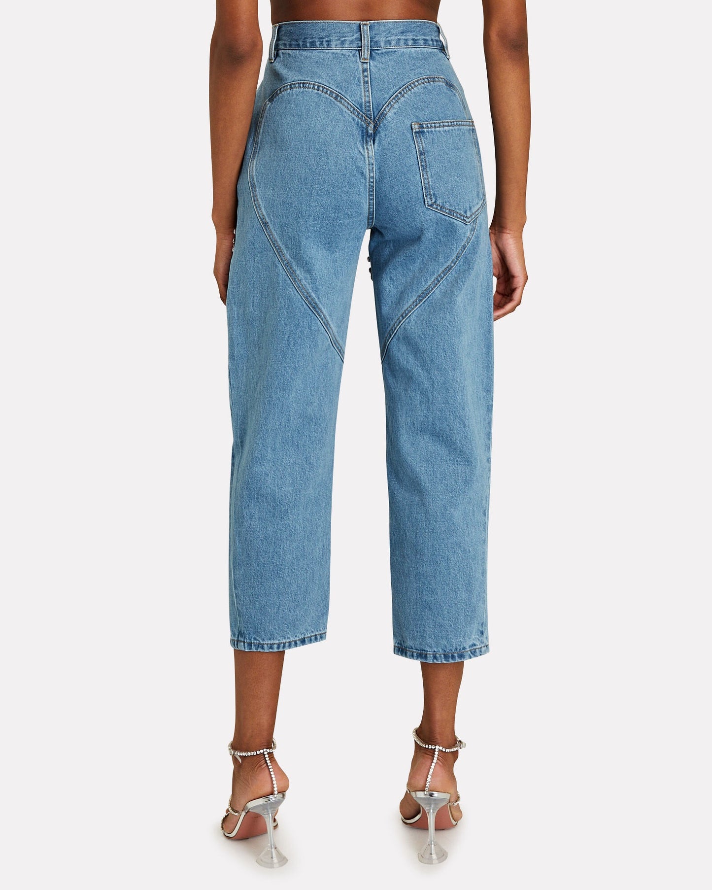 Océane Vêtements - Gorgeous You Embellished Cutout High-Rise Jeans