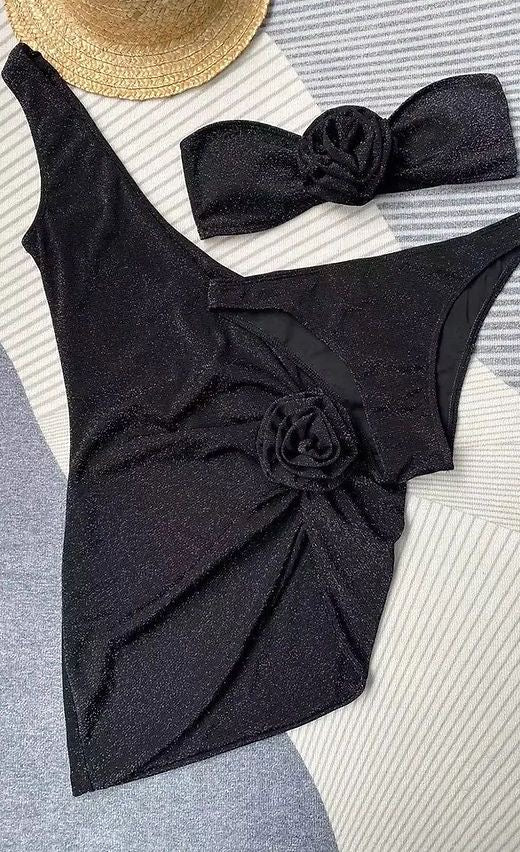 Océane Vêtements - Three piece cheeky bikini and cover up sarong