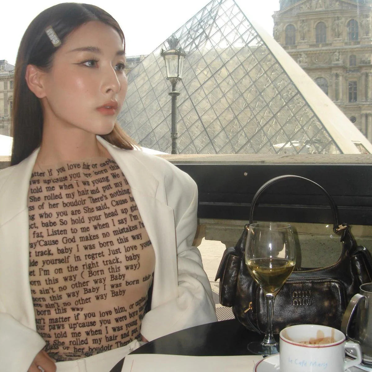 Océane Vêtements-Body Language Mesh Tattoo Top With Gloves