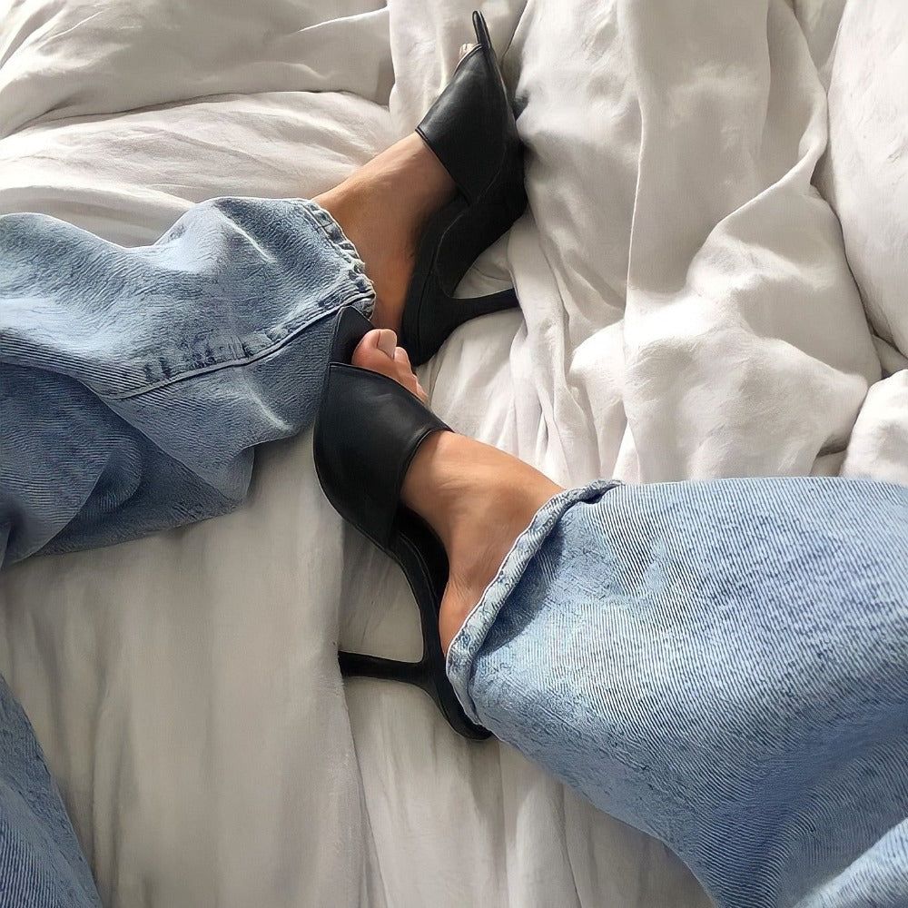 Océane Vêtements- Maxi Square Toe Slip-On Heels