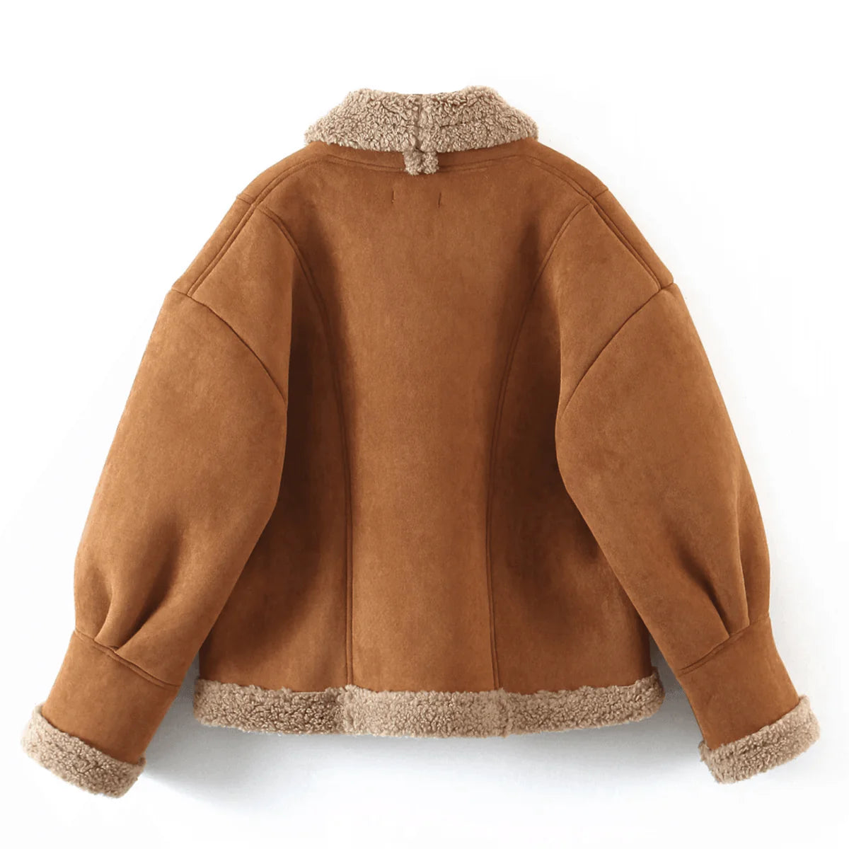 Océane Vêtements-Aviatrice Lambswool Suede Jacket