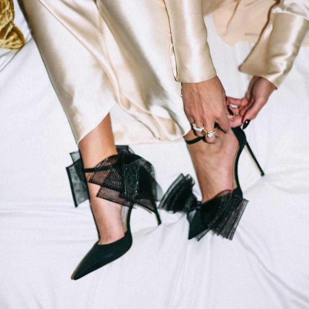Océane Vêtements-Nœud Asymétrique En Satin Heels