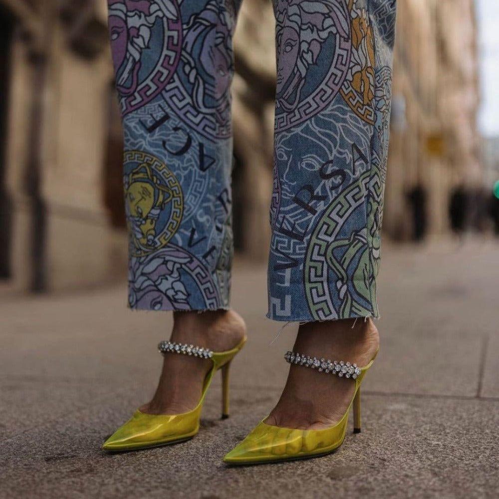Océane Vêtements -Monica Crystals Embellished Transparent Heels