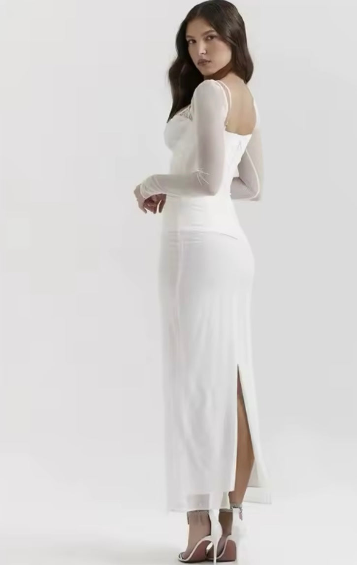 Océane Vêtements - Rouge Off the Shoulder Maxi Dress