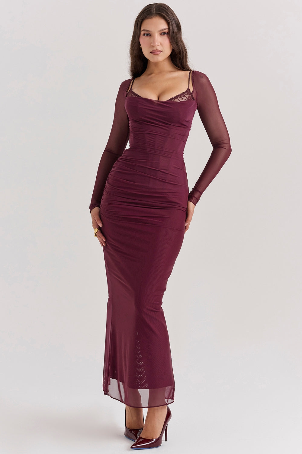 Océane Vêtements - Rouge Off the Shoulder Maxi Dress
