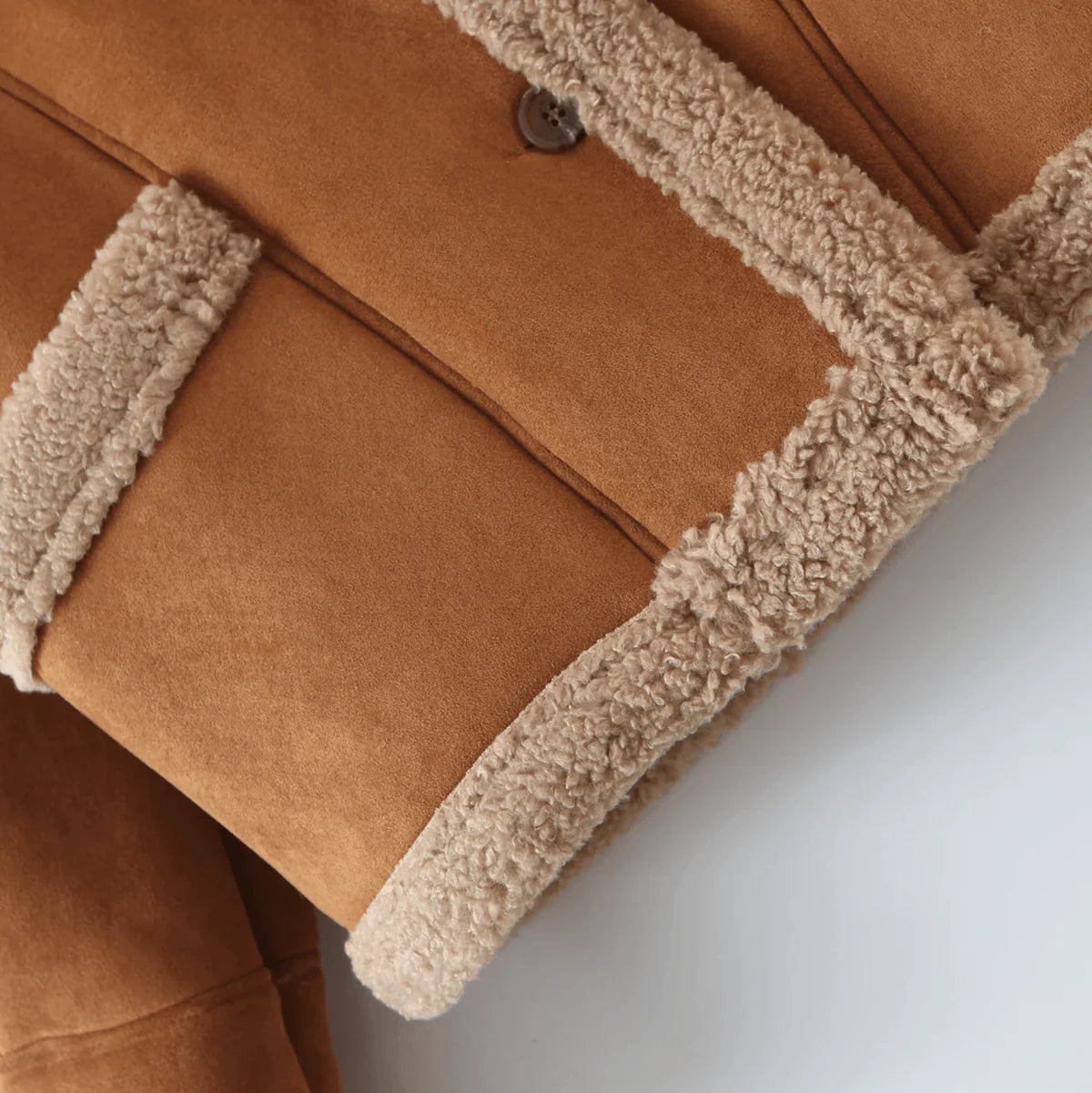 Océane Vêtements-Aviatrice Lambswool Suede Jacket