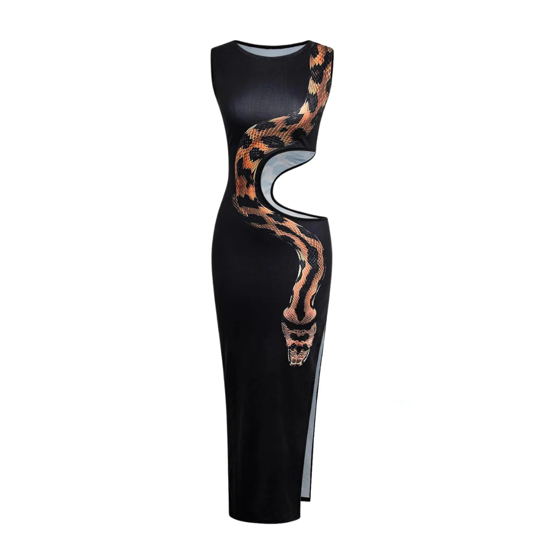 Océane Vêtements- Python High Slit Maxi Dress
