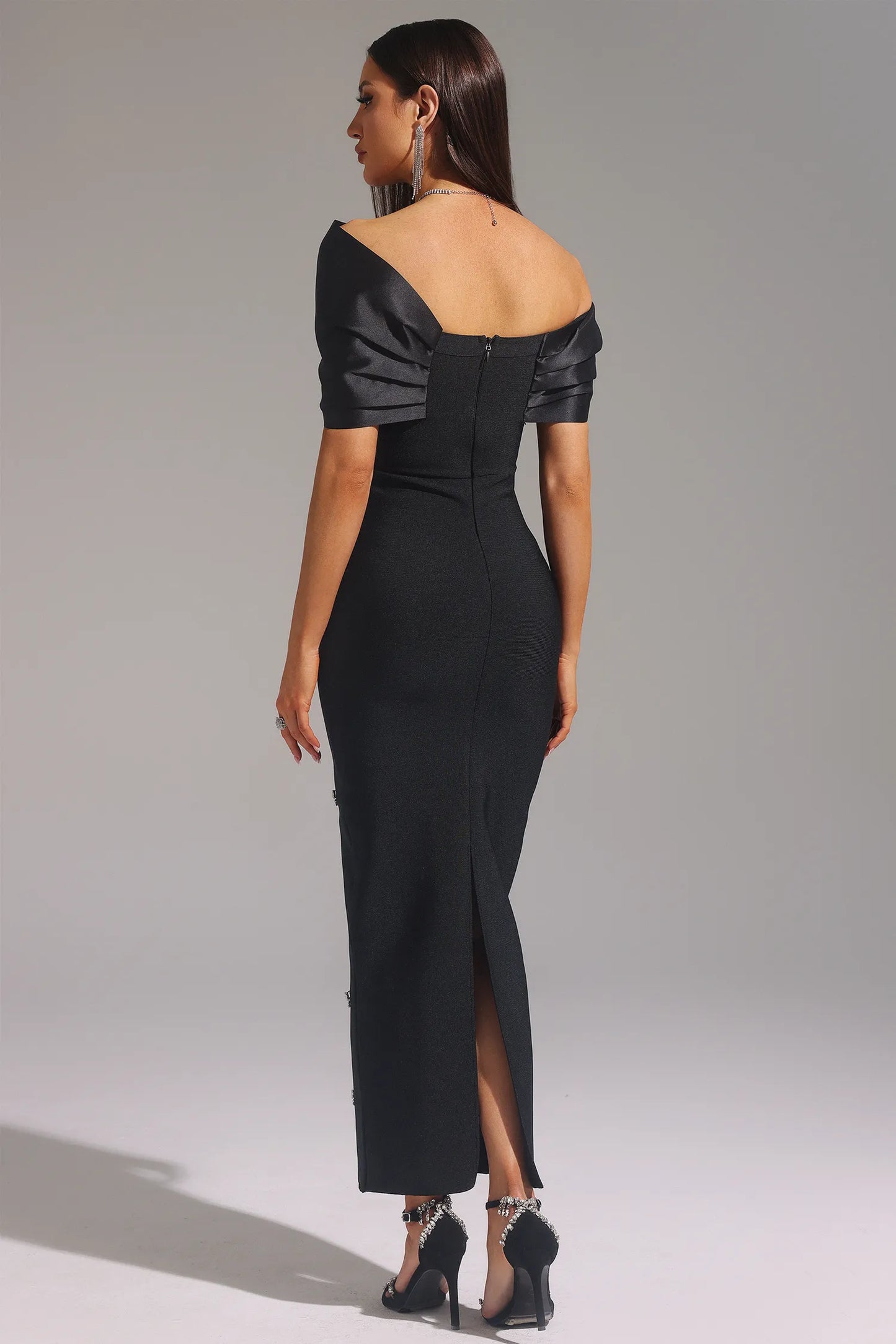 Océane Vétements - Capucine Off-Shoulder Diamond Maxi Dress