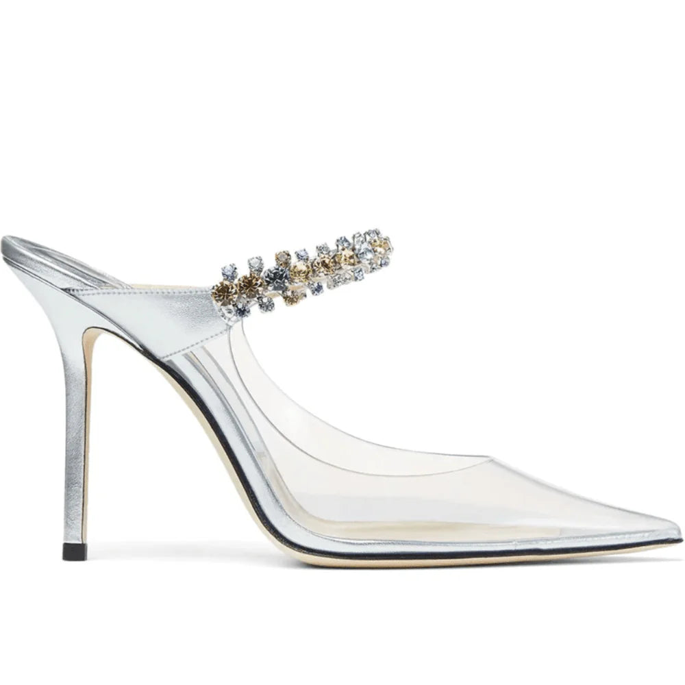 Océane Vêtements -Monica Crystals Embellished Transparent Heels