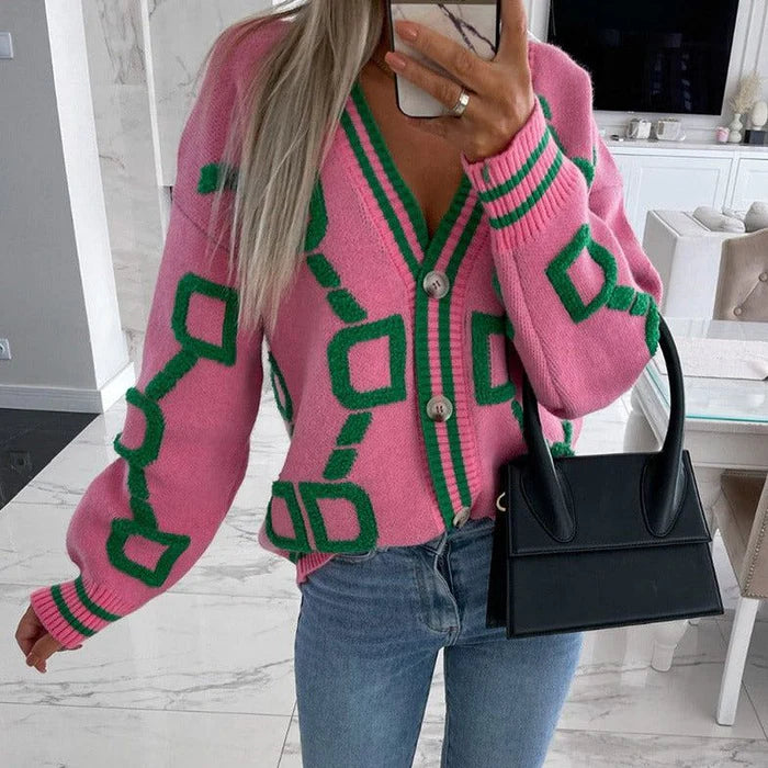 Océane Vêtements- Solo V-Neck Cardigan In Love