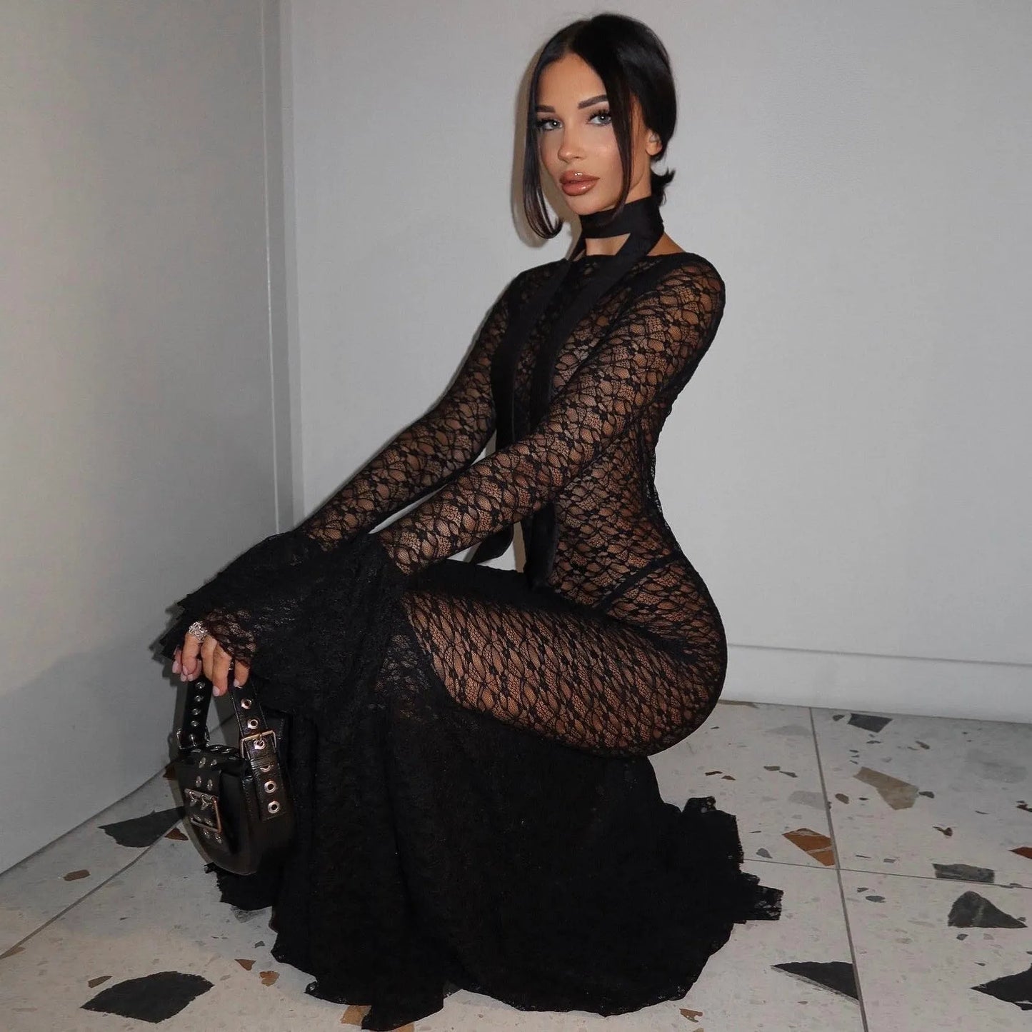 Océane Vêtements - Sirens Flair Lace Maxi Dress