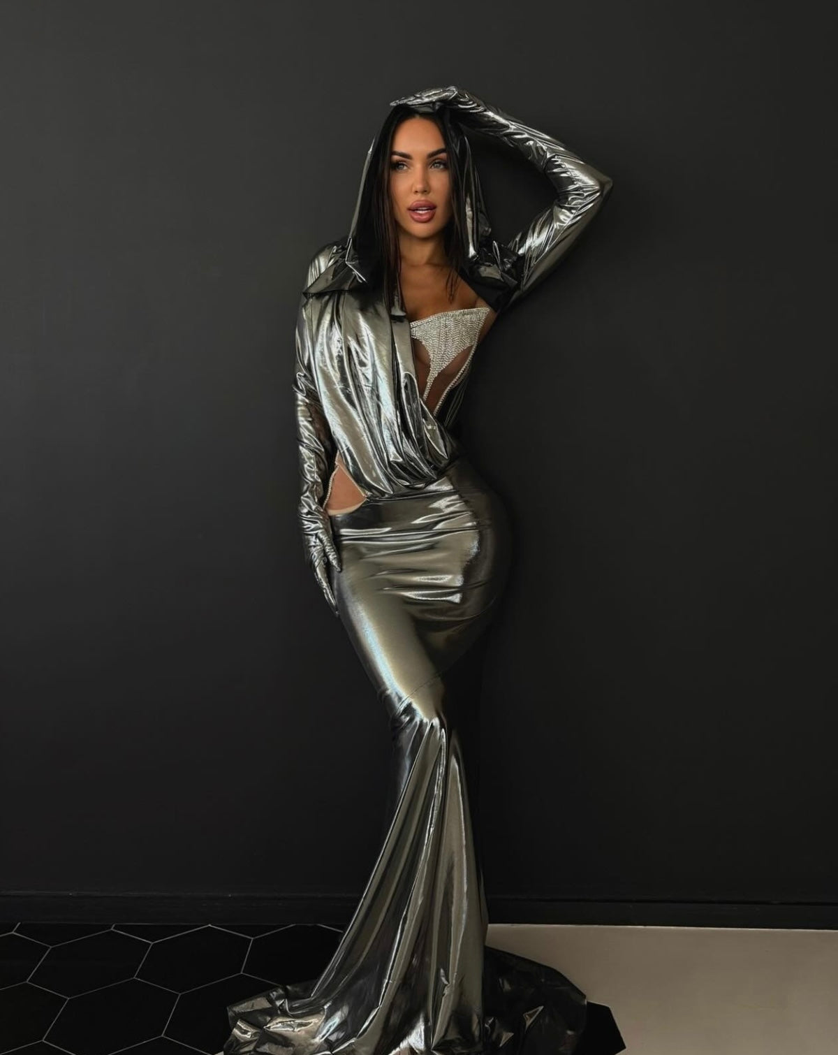 Océane Vêtements- Mystère Métallique Maxi Dress