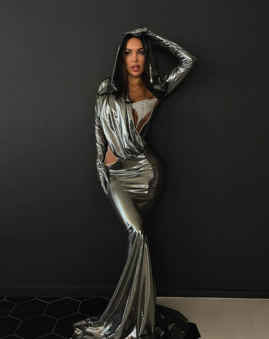 Océane Vêtements- Mystère Métallique Maxi Dress