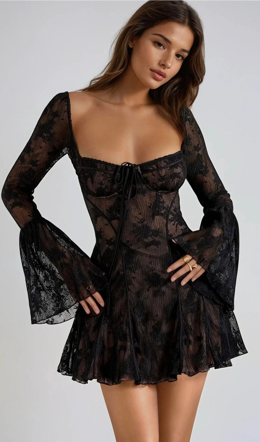 Parisian Vintage Lace Mini Dress - Elegant Print | Oceane Vetements Oceane Vetements Parisian Vintage Lace Mini Dress - Elegant Print | Oceane Vetements Oceane Vetements