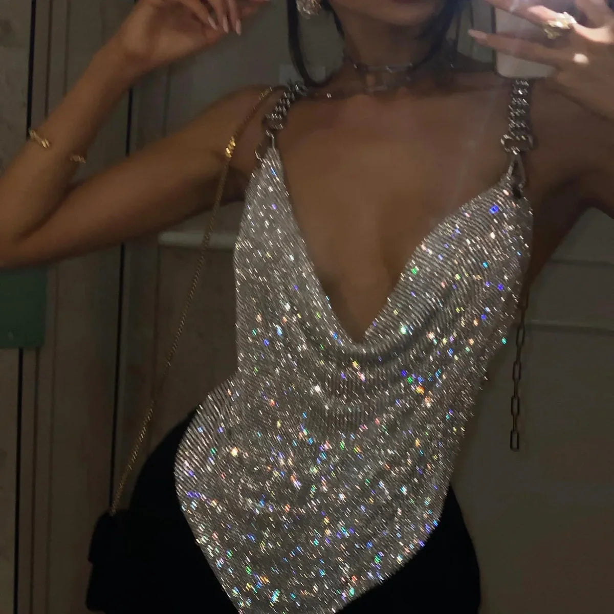 Océane Vêtements- Diamond Mesh Chain Top