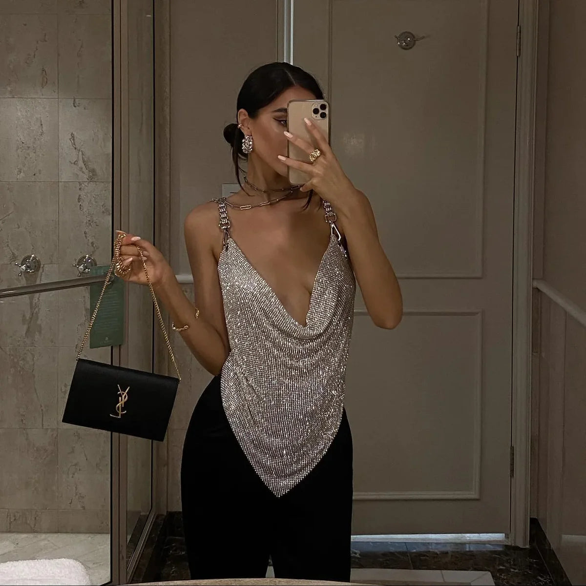 Océane Vêtements- Diamond Mesh Chain Top