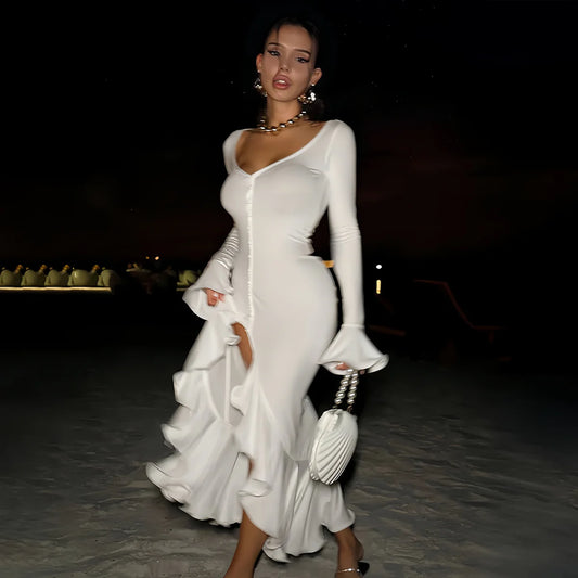 Océane Vêtements - Bad Girl Ruffled Maxi Dress