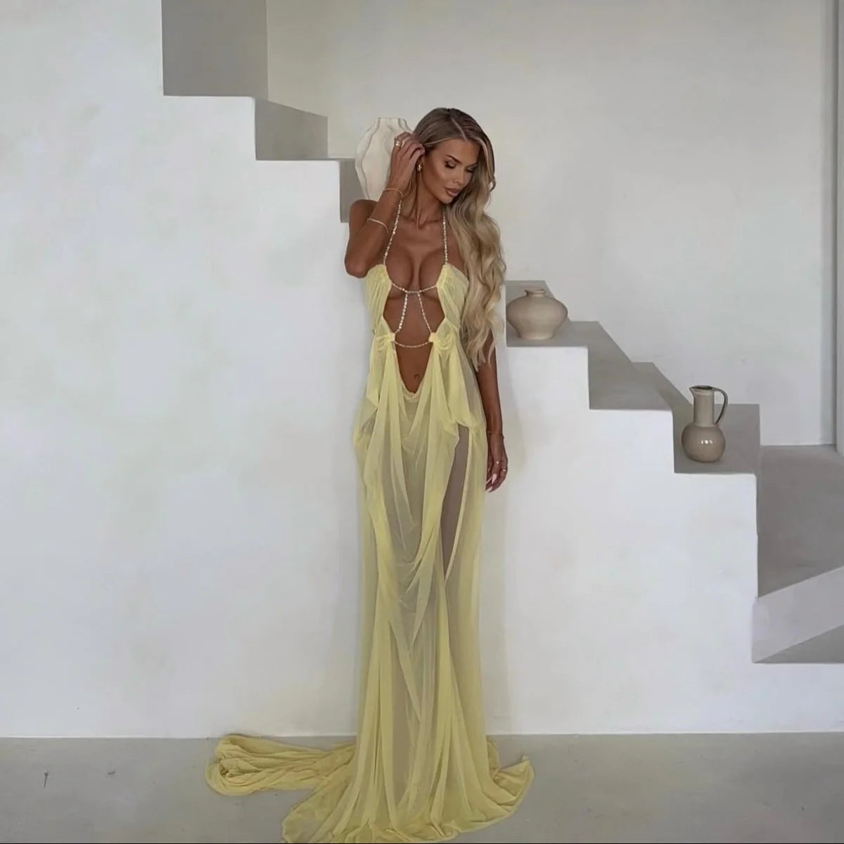 Océane Vêtements- Naia Mesh Maxi Dress