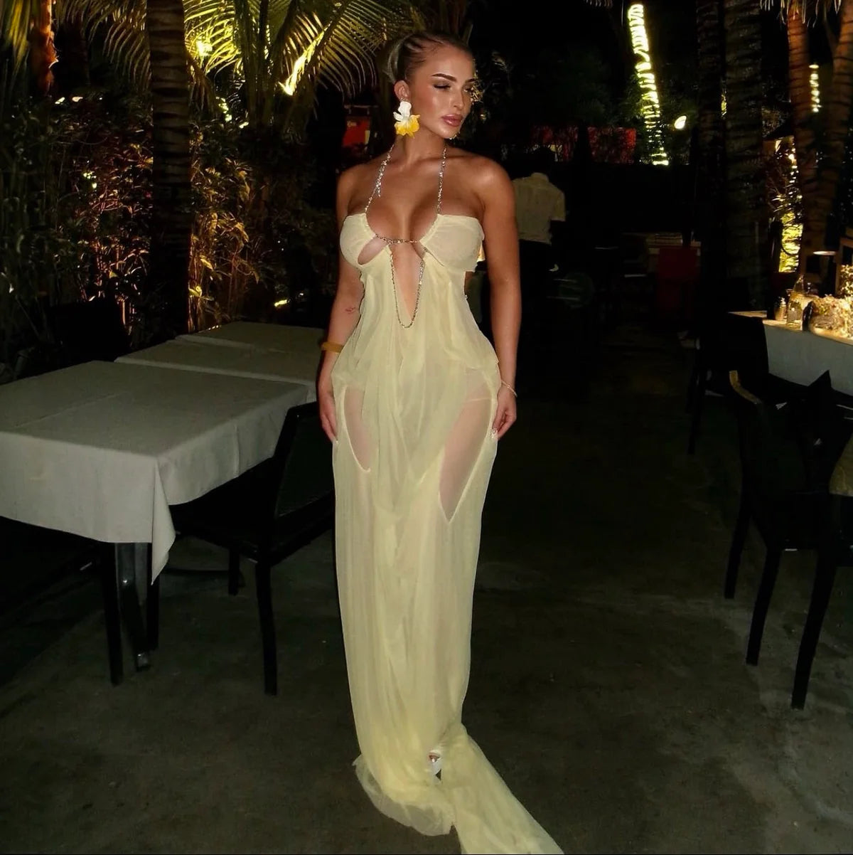 Océane Vêtements- Naia Mesh Maxi Dress