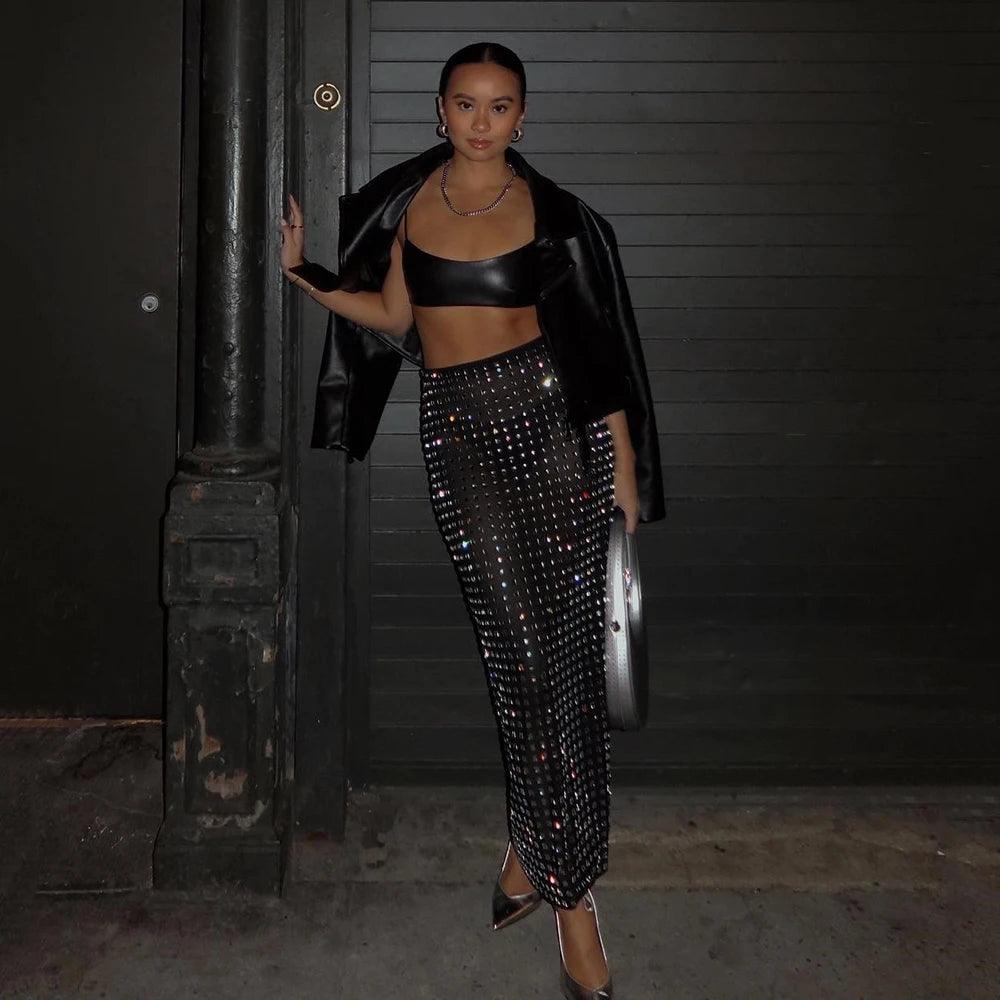 Océane Vêtements- Rhone Diamante Maxi Skirt