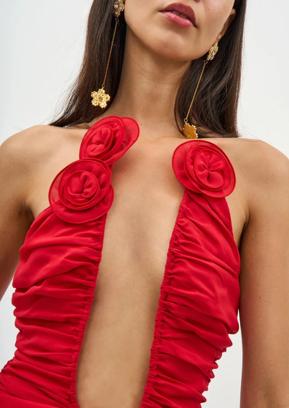 Océane Vêtements -Emily in Paris Appliqué Ruched Mini Dress